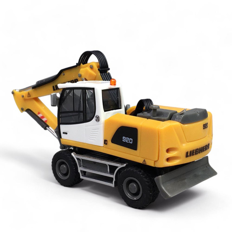 Liebherr A 920 Litronic Pelle à pneus, Blanc et jaune - Herpa 314442 - 1/87