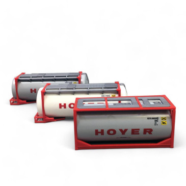 Conteneurs citerne "Hoyer" (x3), Blanc et Gris - Herpa 076500-006  - 1/87