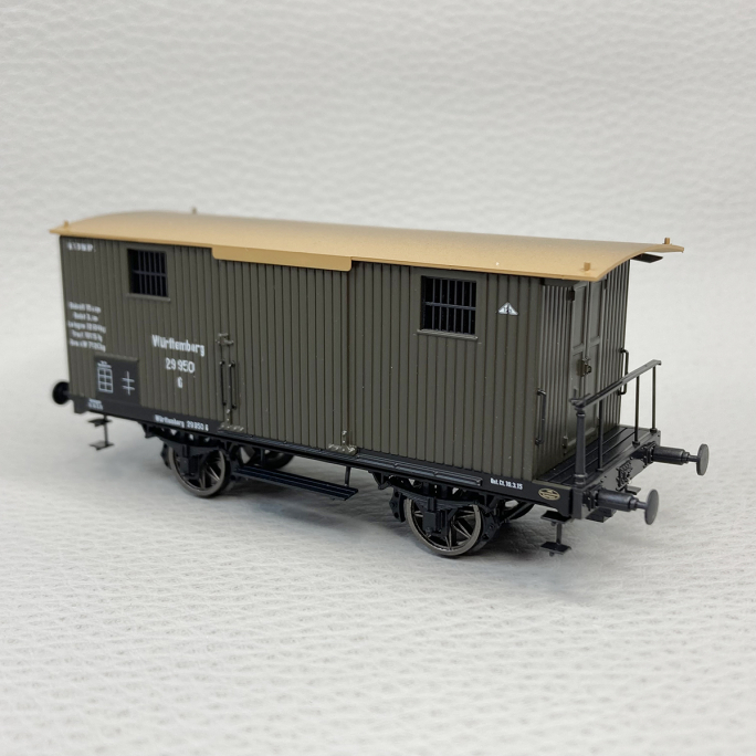 Wagon marchandises couvert G, 2 essieux, "Wurtemberg", KWSt.E., Ep I - BRAWA 47727 - HO 1/87