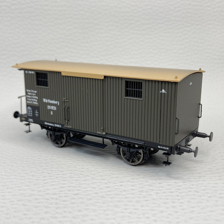 Wagon marchandises couvert G, 2 essieux, "Wurtemberg", KWSt.E., Ep I - BRAWA 47727 - HO 1/87