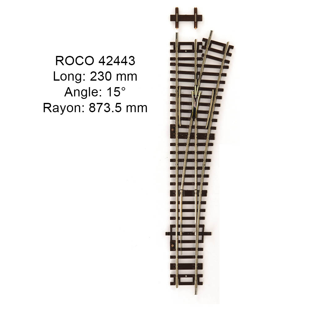 Roco Aiguillage Électrique Long A Droite Rails Maillechort