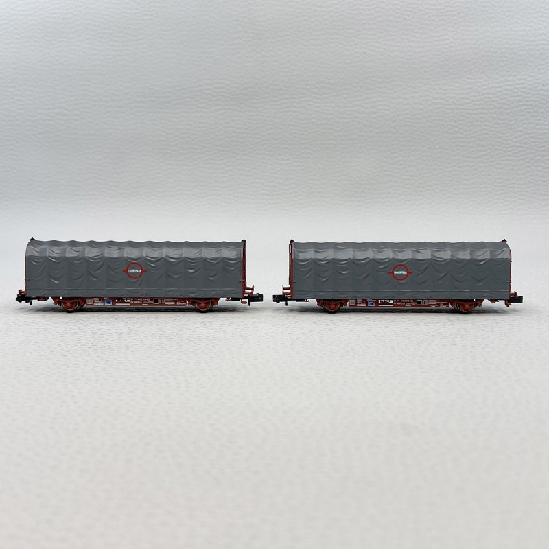 2 wagons bâchés Lis, "Transfesa", RENFE, Ep IV - ARNOLD HN6695 - N 1/160