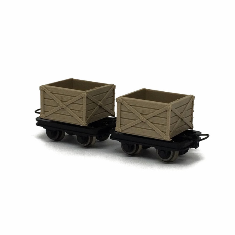 2 wagonnets de mine  -HOe-1/87-ROCO 34603