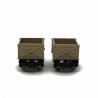 2 wagonnets de mine  -HOe-1/87-ROCO 34603