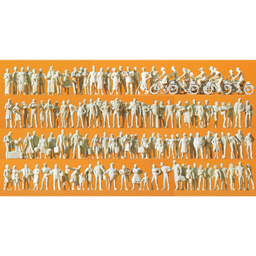 120 Figurines "voyageurs et passants" à peindre - PREISER 16337 - HO 1/87