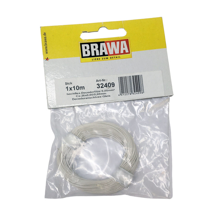 Câble 0,05 mm², Blanc, 10 m - BRAWA 32409