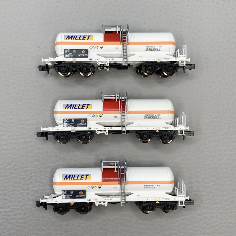 3 Wagons Citerne à Bogies USTC, DB Ep III - MINITRIX 18212 - échelle N 1/160 - NEUF