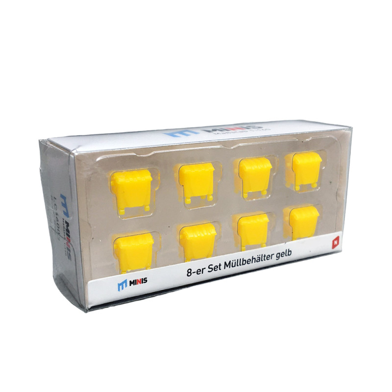 8 poubelles collectives, Jaune - MINIS LC46003 - N 1/160