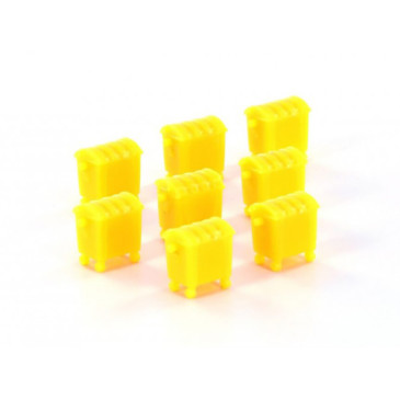 8 poubelles collectives, Jaune - MINIS LC46003 - N 1/160