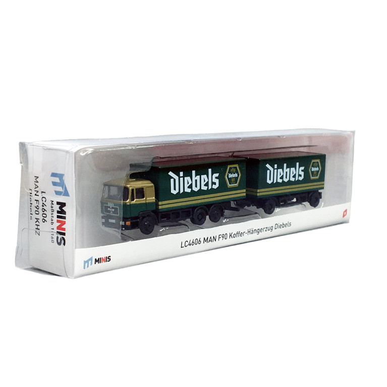 MAN F90 semi remorque à 3 essieux "Diebels", Vert - MINIS LC4606 - N 1/160