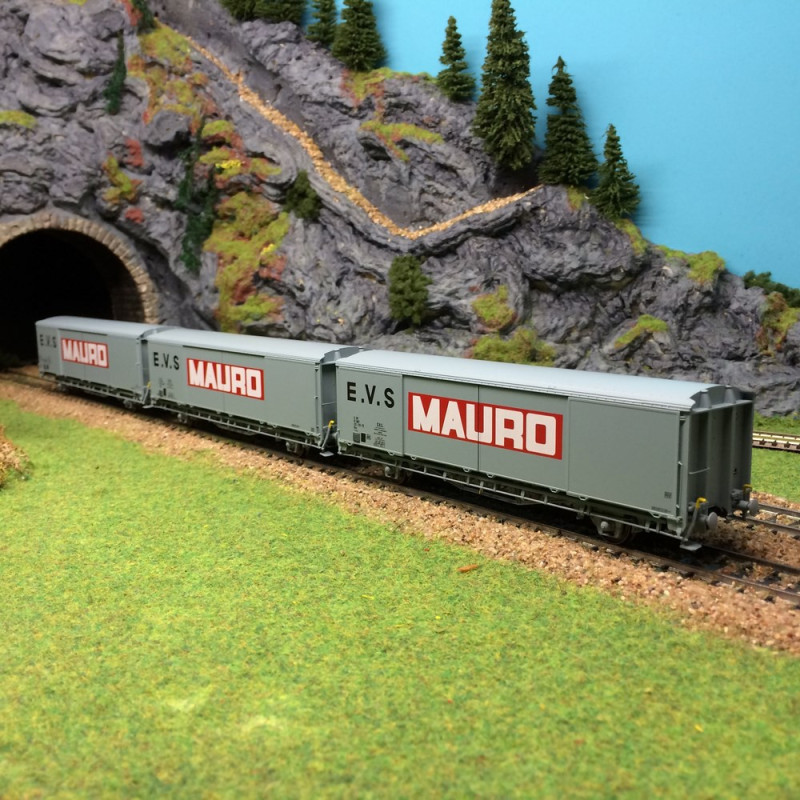 3 wagons EVS MAURO parois planes gris Sncf ep IV et V -HO-1/87-LSMODELS 30665