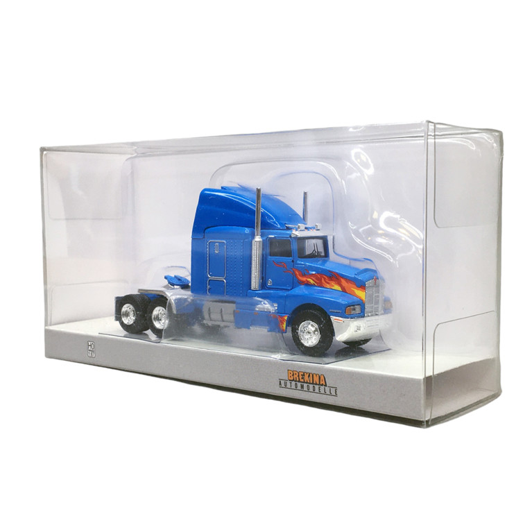 Tracteur Kenworth T 600 Flames - Bleu & coloré - Brekina 85934 - 1/87