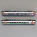 2 voitures Corail Fluo VU 1 CL + 2 CL, (A10u + B11tu), Sncf,Ep VI - PIKO 94502 - N 1/160