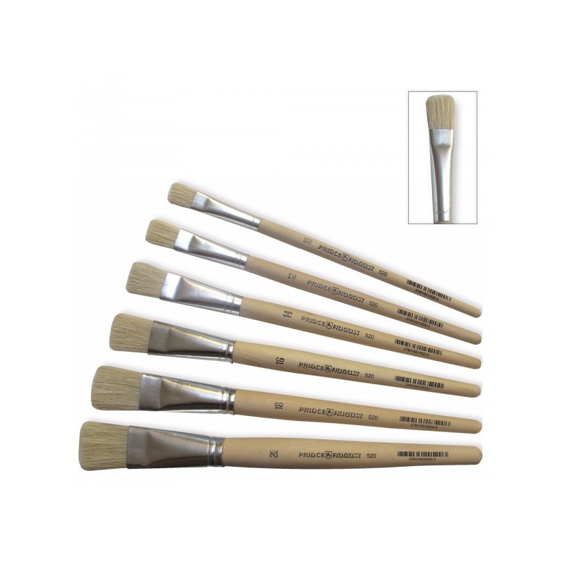 Brosse plate soie de porc N°10, 10-520 - PRINCE AUGUST Brosse plate soie de porc N°10, 10-520 - PRINCE AUGUST