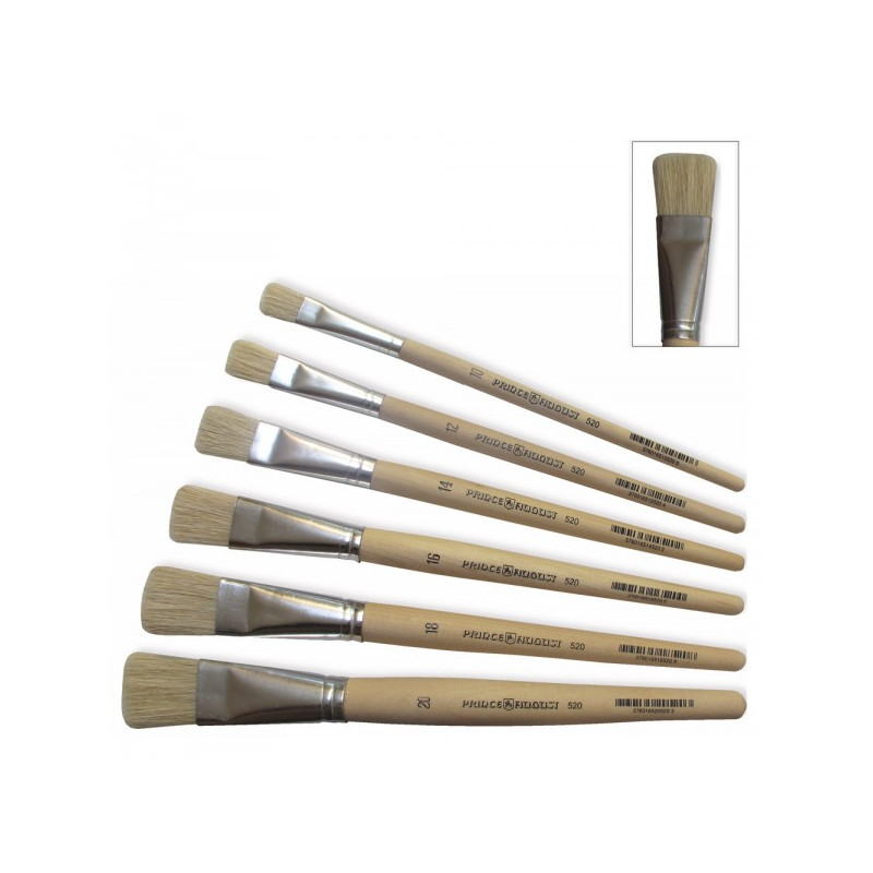 Brosse plate soie de porc N°20, 20/520 -PRINCE AUGUST Brosse plate soie de porc N°20, 20/520 -PRINCE AUGUST