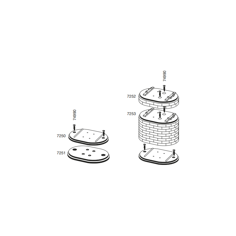 Plaques de base (x10) - MARKLIN 7250
