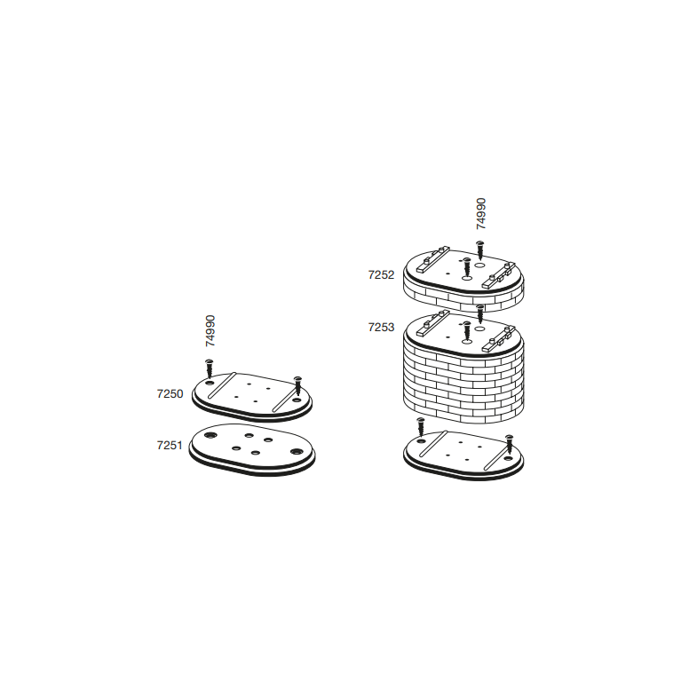 Plaques de base (x10) - MARKLIN 7250