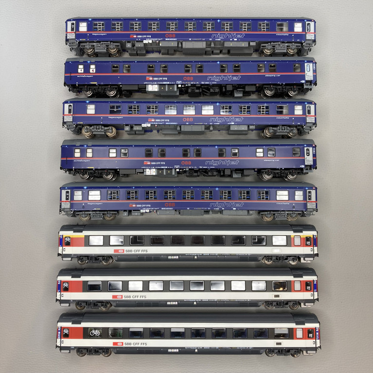Rame de 8 voitures "Nightjet", Amsterdam - Zürich, ÖBB / SBB,  Ep VI - LSMODELS MW2302 DC - HO 1/87