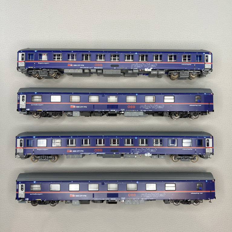 Rame de 8 voitures "Nightjet", Amsterdam - Zürich, ÖBB / SBB,  Ep VI - LSMODELS MW2302 DC - HO 1/87