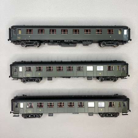 Set 3 Voitures OCEM RA, B9, Verte, UIC, ep.IVa SNCF