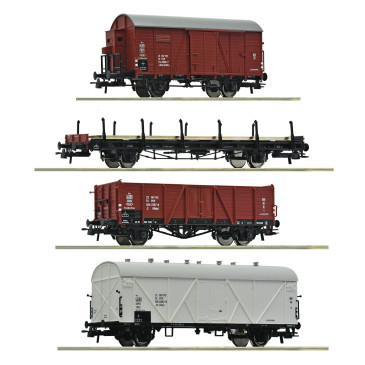 Coffret 4 pièces, train de marchandises, PKP, Ep IV - ROCO 6600101 - HO 1/87