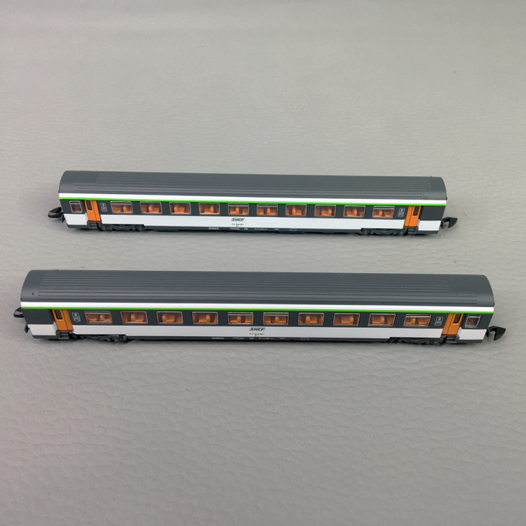 Set de 2 voitures voyageurs corail VTU, SNCF, 2nd classe, Ep IV - AZAR MODELS V01-ORP2 - Z 1/220