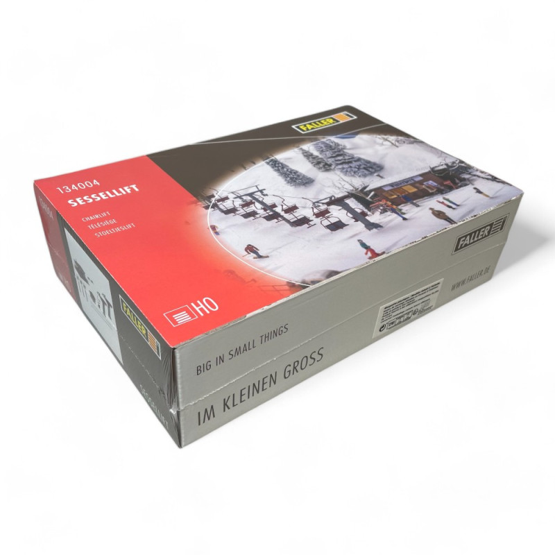 FALLER 134004 Kit Télésiège Enneigé Échelle H0 - Modélisme Ferroviaire Avec 24 Chaises Doubles