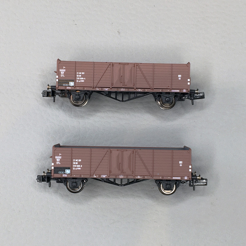 Coffret 2 wagons de marchandises El-u, marron DR Ep. IV - Arnold HN6381 - N 1 /160