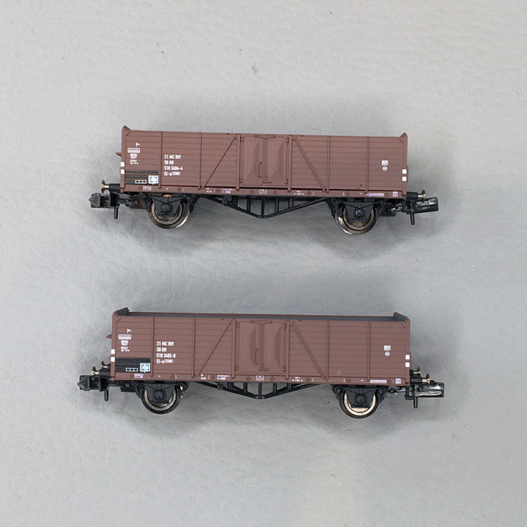 Coffret 2 wagons de marchandises El-u, marron DR Ep. IV - Arnold HN6381 - N 1 /160