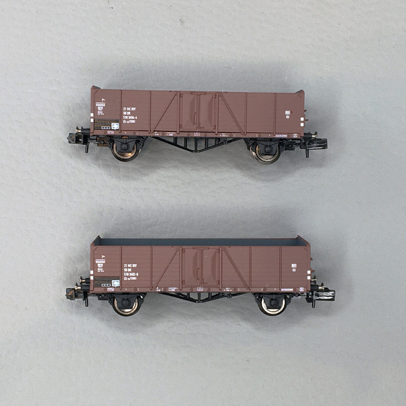 Coffret 2 wagons de marchandises El-u, marron DR Ep. IV - Arnold HN6381 - N 1 /160