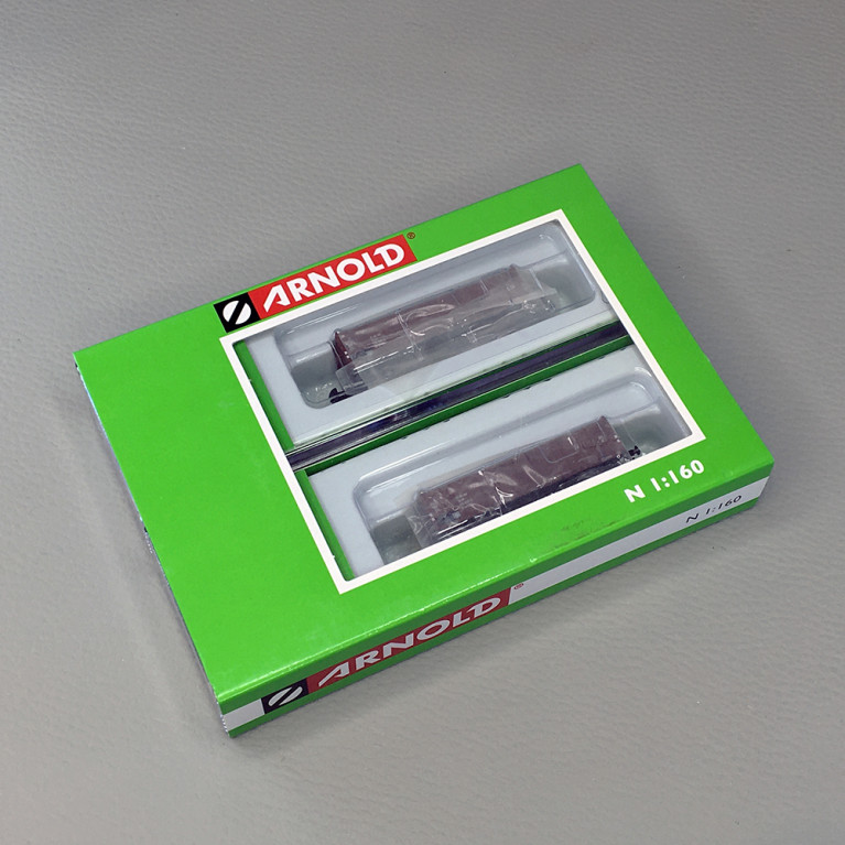 Coffret 2 wagons de marchandises El-u, marron DR Ep. IV - Arnold HN6381 - N 1 /160