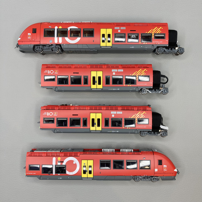 Automotrice AGC, Z27871 / 27872, 4 éléments, livrée Lio, SNCF, Ep. VI - LSMODELS 10080 - HO 1/87