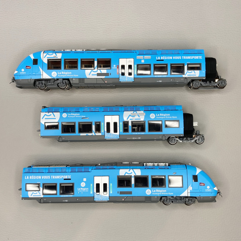 Automotrice AGC, B81661 / 81662, 3 éléments, livrée AURA, SNCF, Ep. VI digital 3R AC - LSMODELS 10589 - HO 1/87