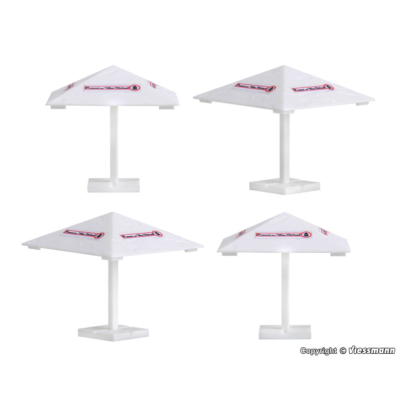 4 parasols pour terrasse ou restaurant - VOLLMER 45138  - HO 1/87