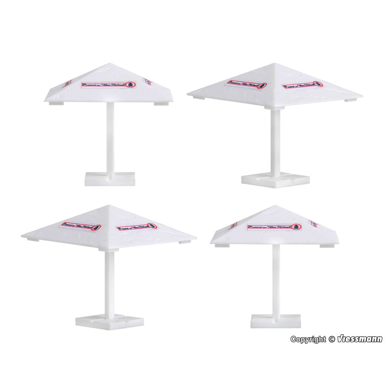 4 parasols pour terrasse ou restaurant - VOLLMER 45138  - HO 1/87