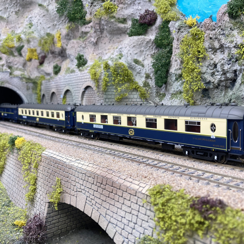 Voiture Lit Train Lima HO 4787 – CIWL Vintage, Bleu/gris/jaune, Occasion