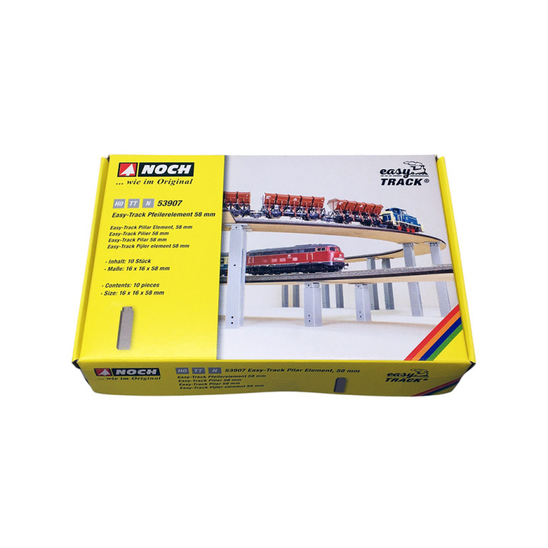 10 Éléments de pilier easy TRACK, 58 mm - Noch 53907 - HO 1/87 - N 1/160