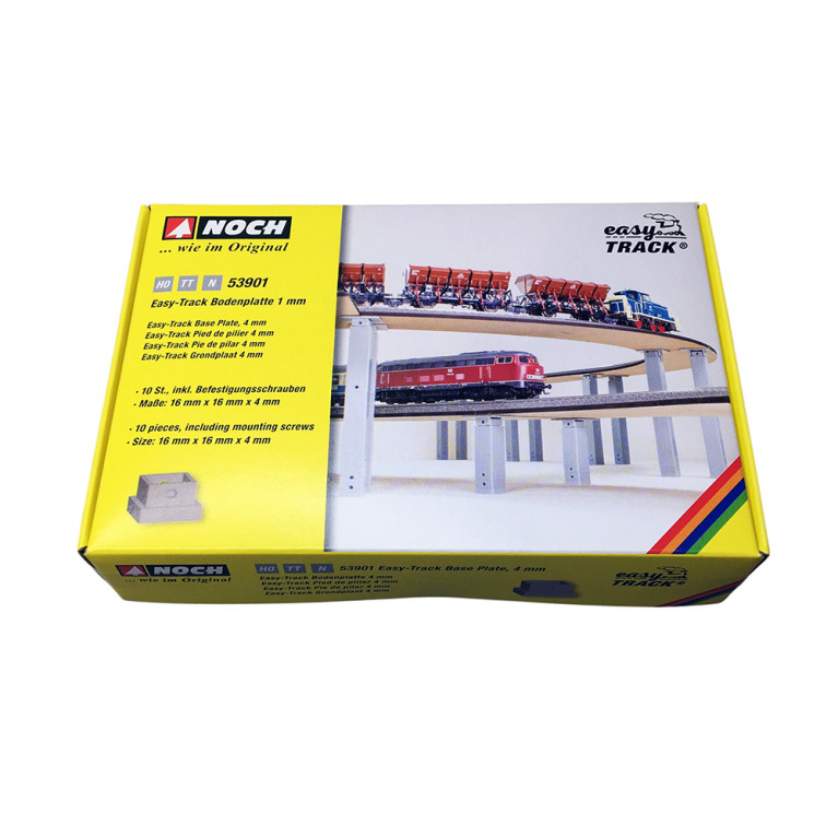 10 Plaques de base easy TRACK, 4 mm - Noch 53901 - HO 1/87 - N 1/160