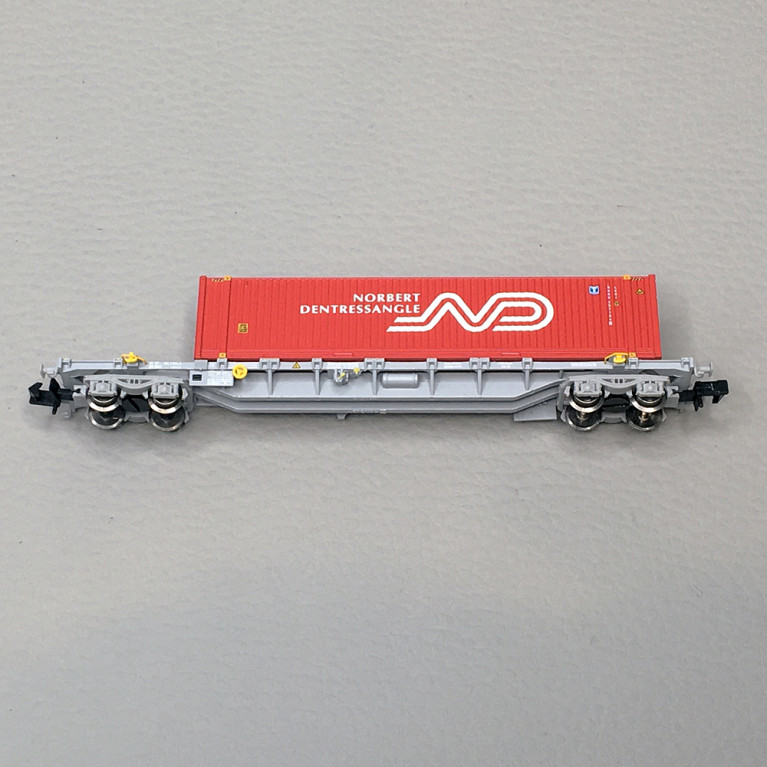 Wagon plat porte conteneur norbert dentressangle 45', SNCF, Ep. VI - Arnold HNS6501 - N 1/160