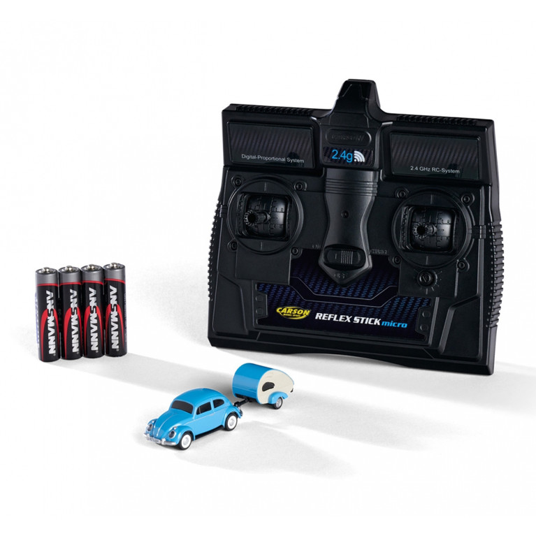 VW Beetle w. trailer 2.4G 100% RTR - Carson 500504148 - 1/87