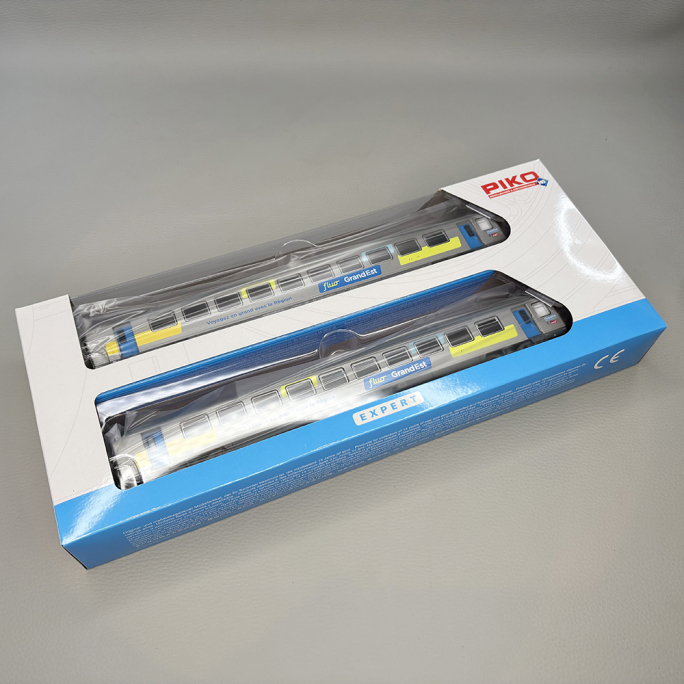 2 voitures Corail Vtu FLUO, 2CL, B11tu, Grand Est, Sncf, Ep VI - PIKO 97312 - HO 1/87