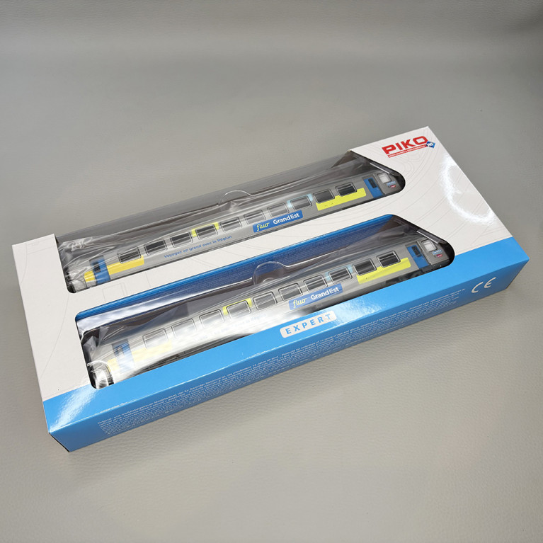 2 voitures Corail Vtu FLUO, 2CL, B11tu, Grand Est, Sncf, Ep VI - PIKO 97312 - HO 1/87