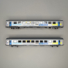 2 voitures Corail Vtu FLUO, 2CL, B11tu, Grand Est, Sncf, Ep VI - PIKO 97312 - HO 1/87