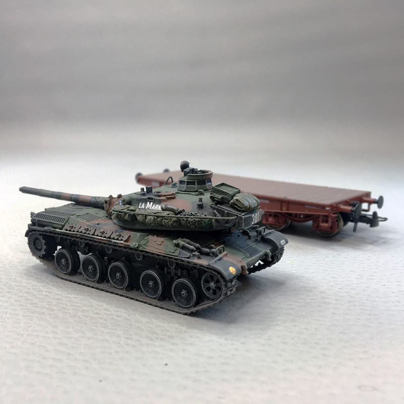 Wagon Porte-char SNCF Ep.V + Char AMX 30 COLMAR - REE MODELES WBA038 - HO 1/87