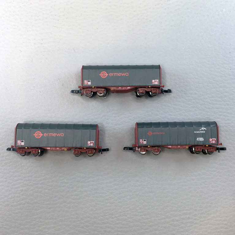 3 Wagons courts bâchés ERMEWA type SHIMMS - AZAR W03ERP - Z 1/220