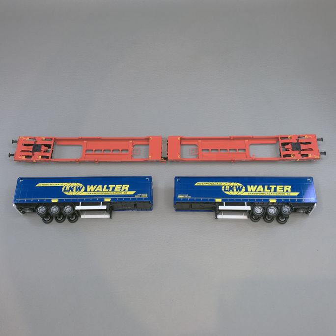 Wagon poche porte conteneurs type Sdggmrss 738, DB AG, Ep. VI - TRIX 24470 - HO 1/87