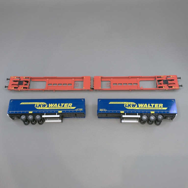 Wagon poche porte conteneurs type Sdggmrss 738, DB AG, Ep. VI - TRIX 24470 - HO 1/87