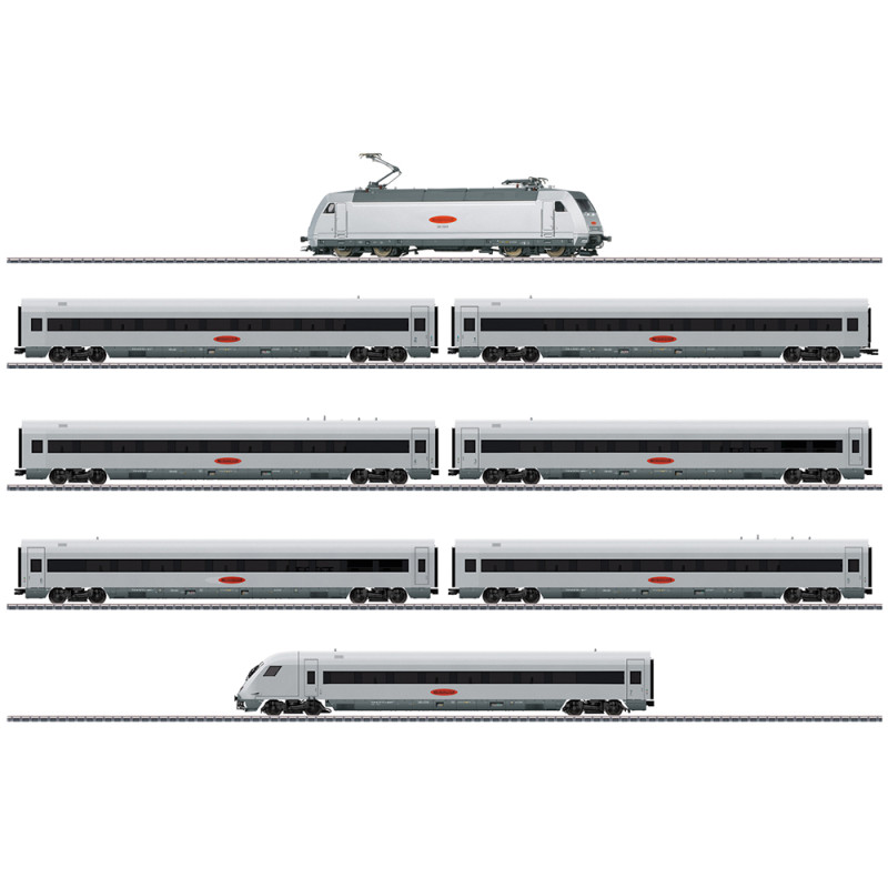 Rame train Metropolitan Express (MET), locomotive + 7 voitures, Digital Son, Ep. V - MARKLIN 26931 - HO 1/87