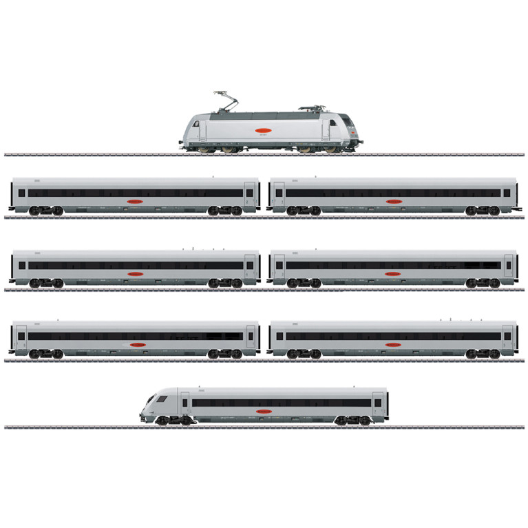 Rame train Metropolitan Express (MET), locomotive + 7 voitures, Digital Son, Ep. V - MARKLIN 26931 - HO 1/87