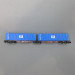 Wagon Sggmrss 80 TOUAX + 2 conteneurs 40’ DELMAS, Ep.VI - REE NW290 - N 1/160